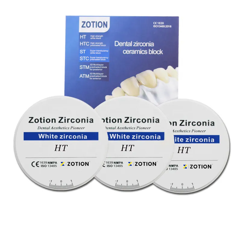 HT ST White Zirconia Block For Full Crown Teeth HT ST White Zirconia Block For Full Crown Teeth